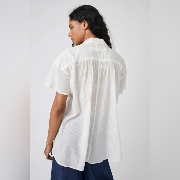 Free People Float Away Shirt/ Optic White - Picture 3 of 3